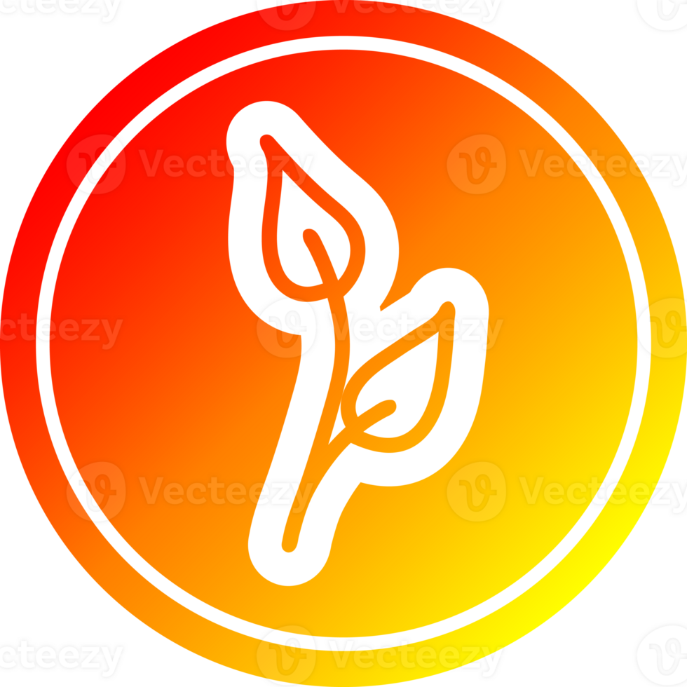 natural leaf circular icon with warm gradient finish png