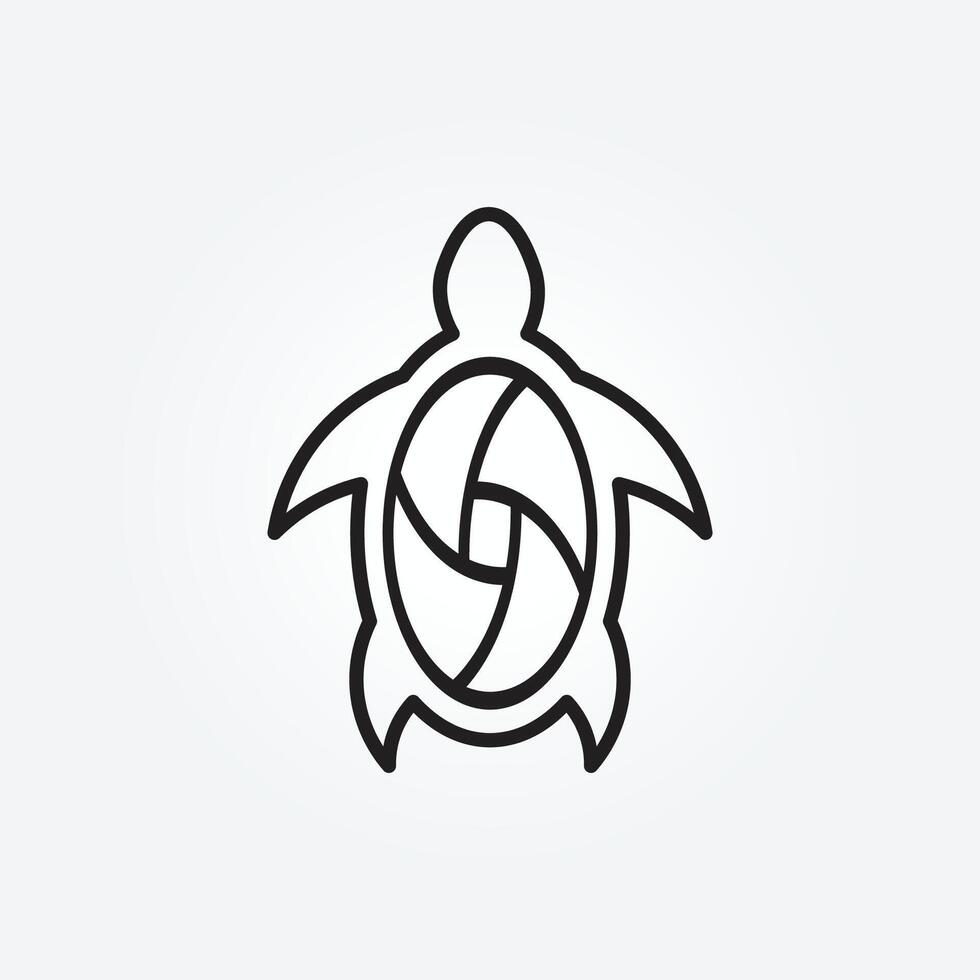 Turtle logo vector line art with a minimalist concept