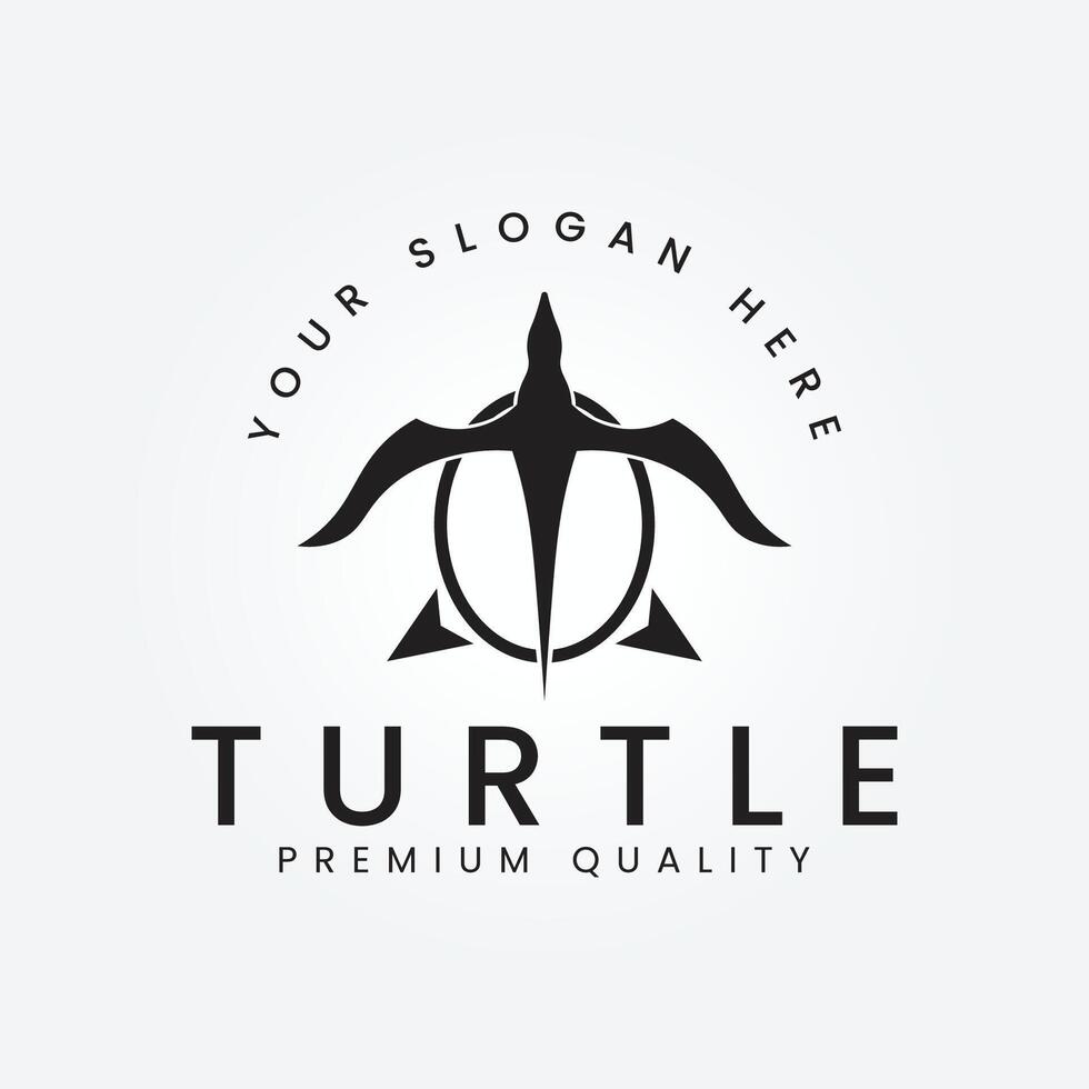Tortuga logo vector con un minimalista concepto