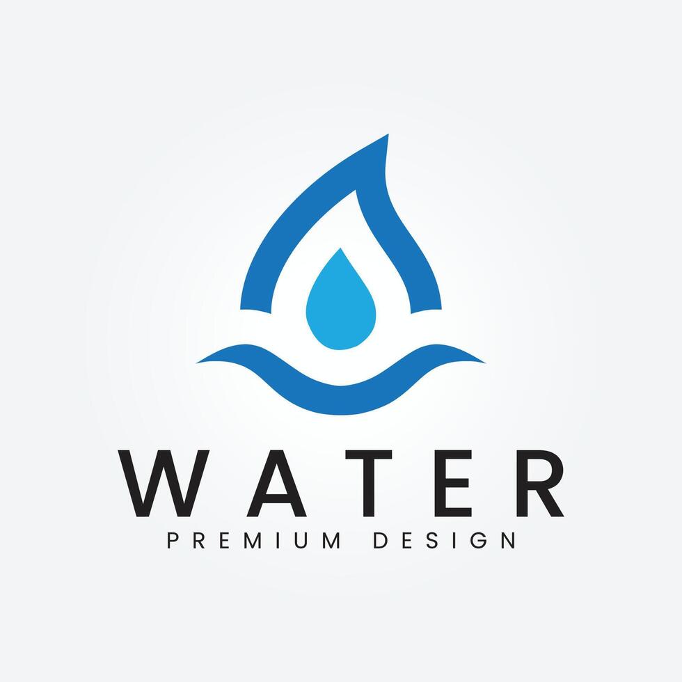 Wave and water drop combination logo vector concept