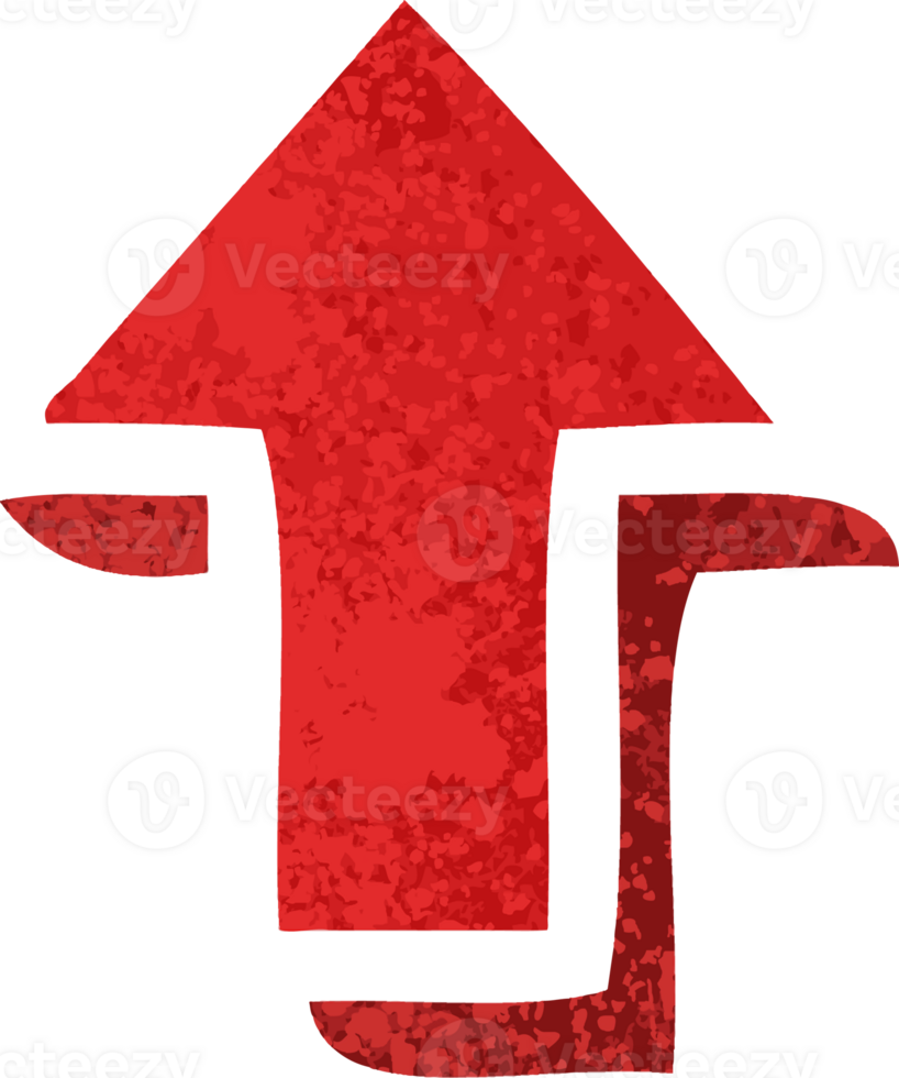 retro illustration style cartoon of a pointing arrow png