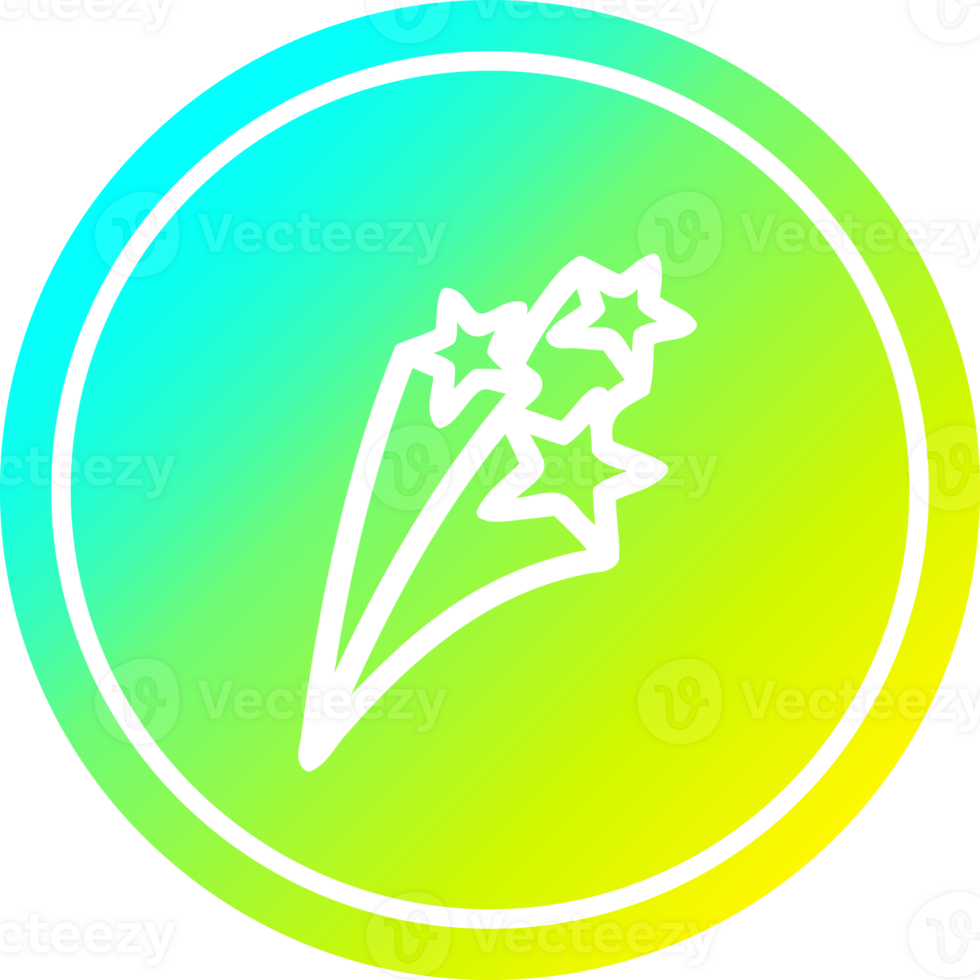shooting stars circular icon with cool gradient finish png