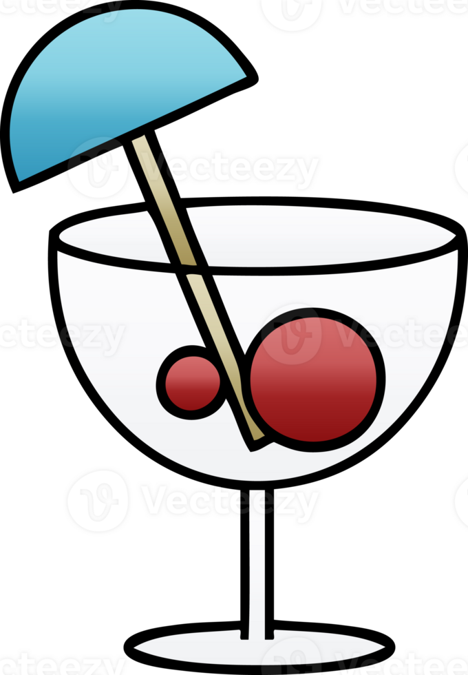 gradient shaded cartoon of a fancy cocktail png