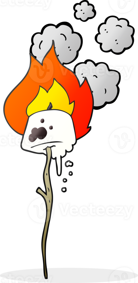 hand drawn cartoon toasted marshmallow png