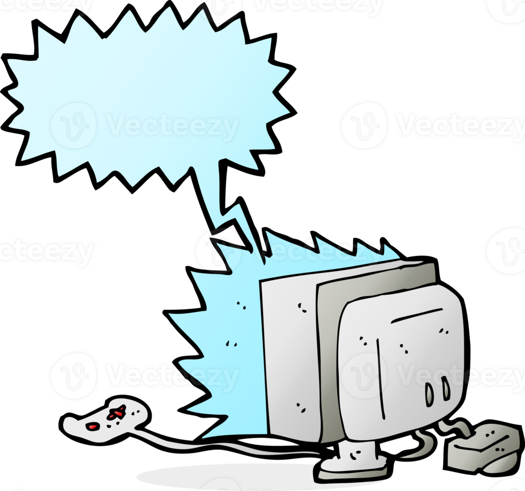 cartoon computer game with speech bubble png