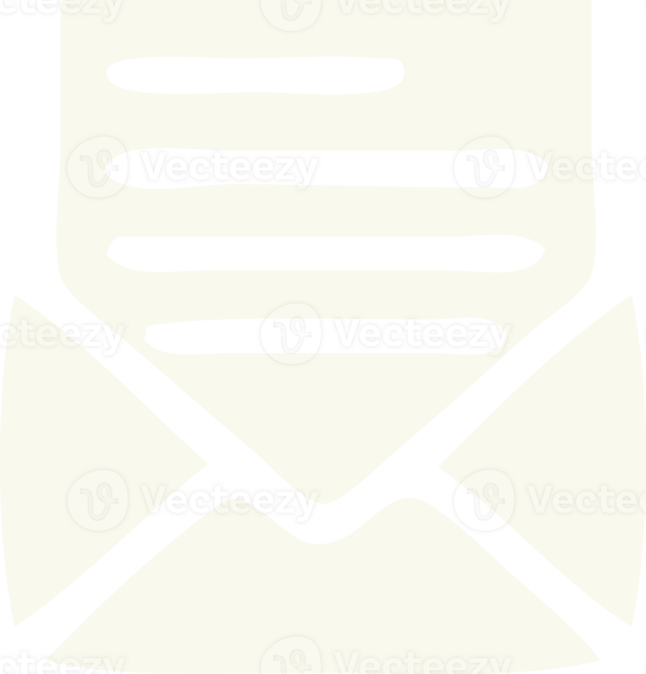 flat color retro cartoon of a letter and envelope png