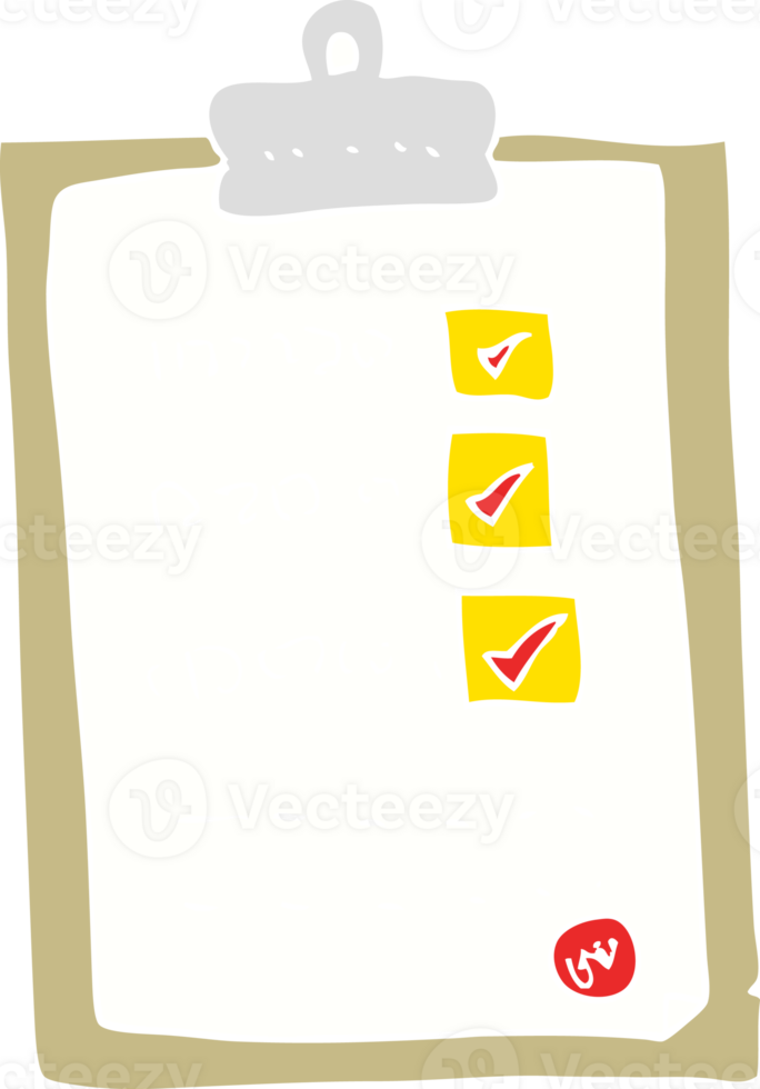 flat color illustration of checklist png