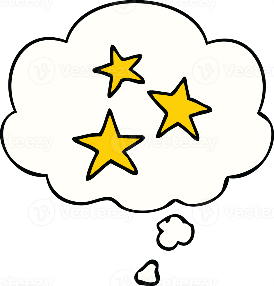 cartoon star symbols with thought bubble png