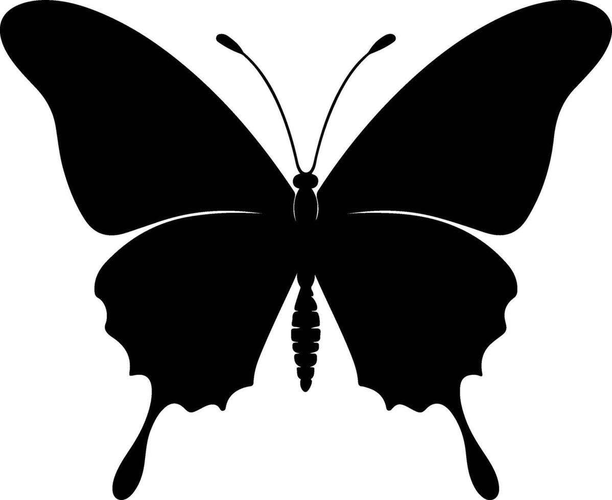 Butterfly Silhouette Vector Illustration White Background