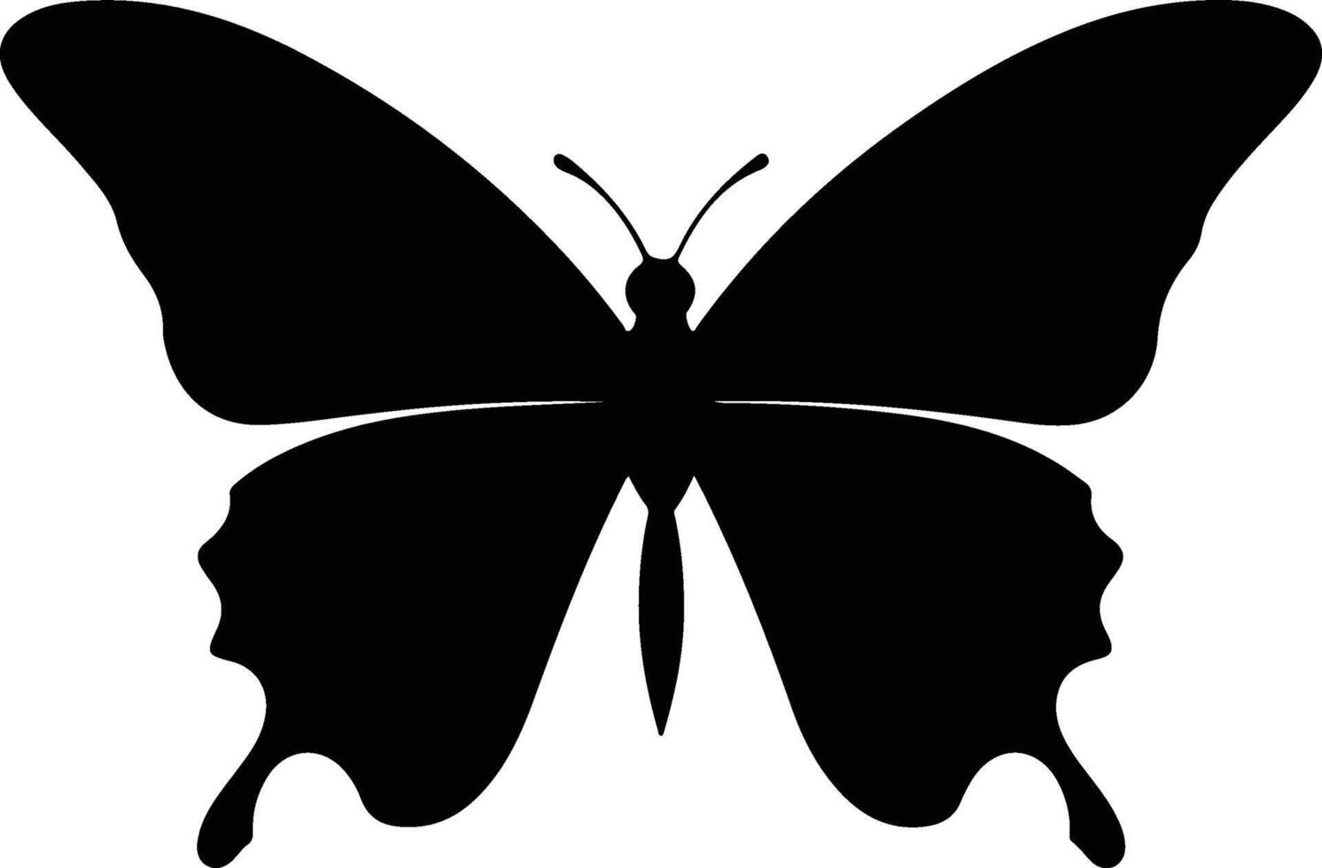 Butterfly Silhouette Vector Illustration White Background