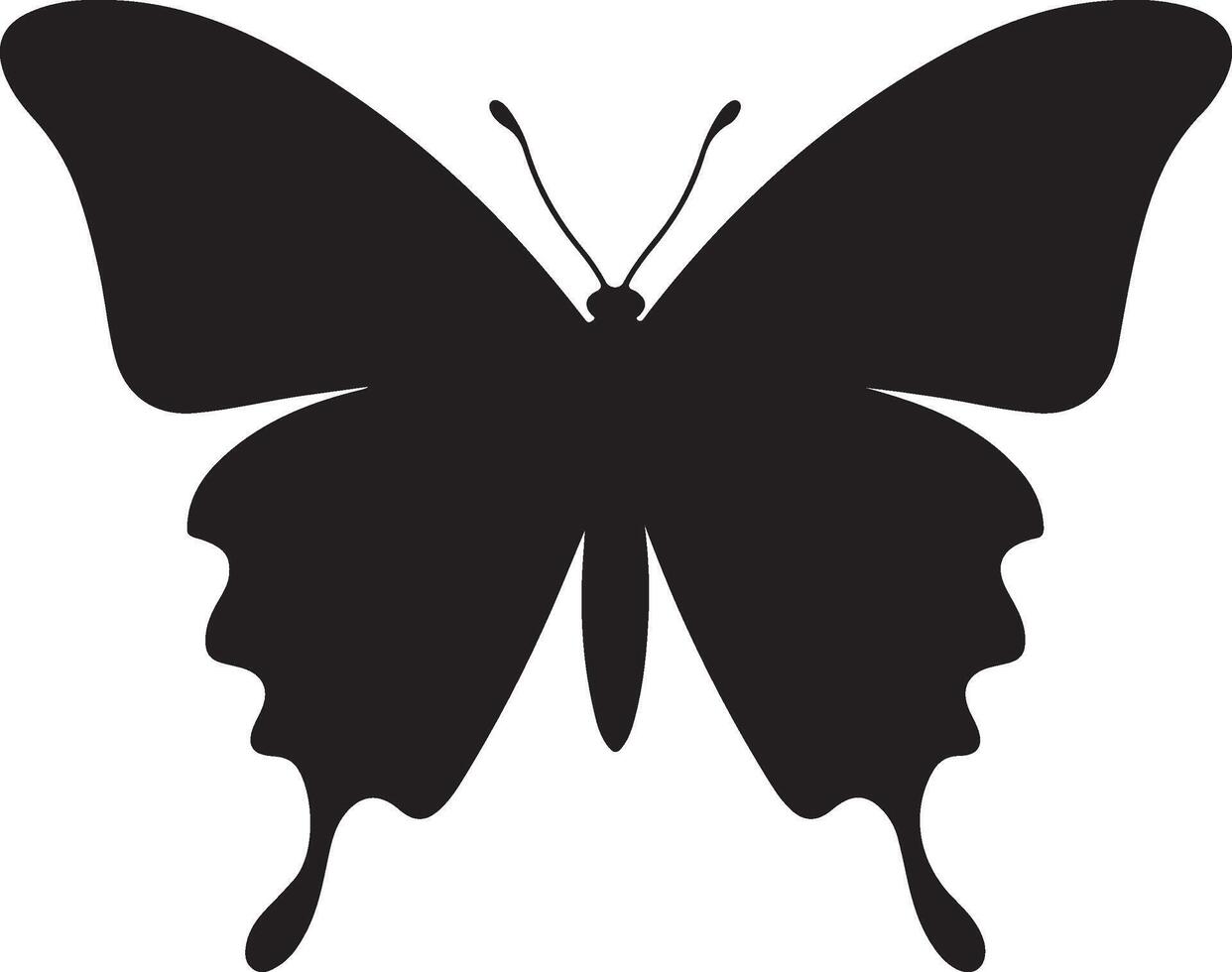 Butterfly Silhouette Vector Illustration White Background