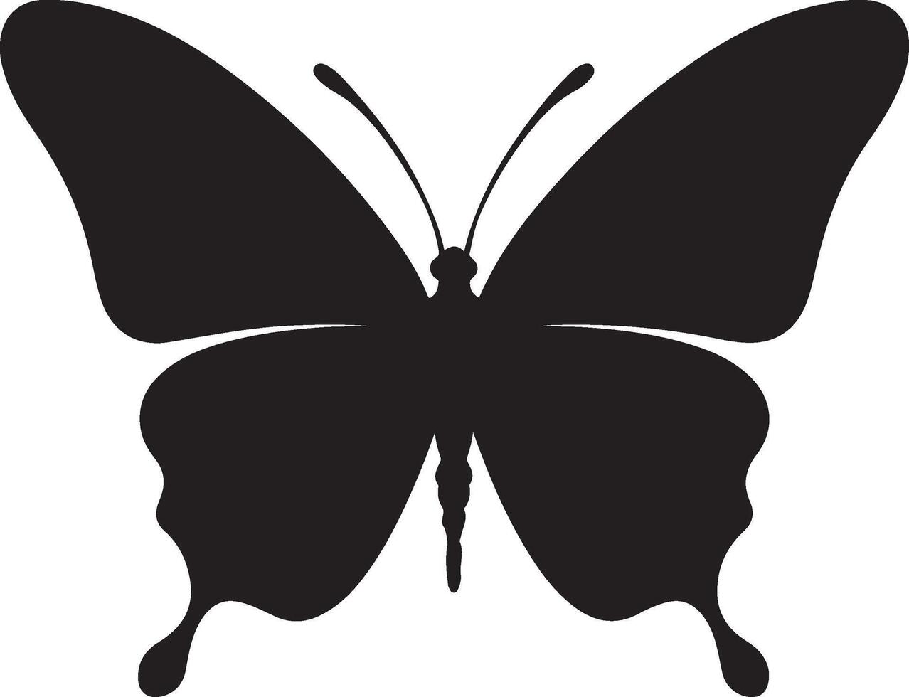 Butterfly Silhouette Vector Illustration White Background