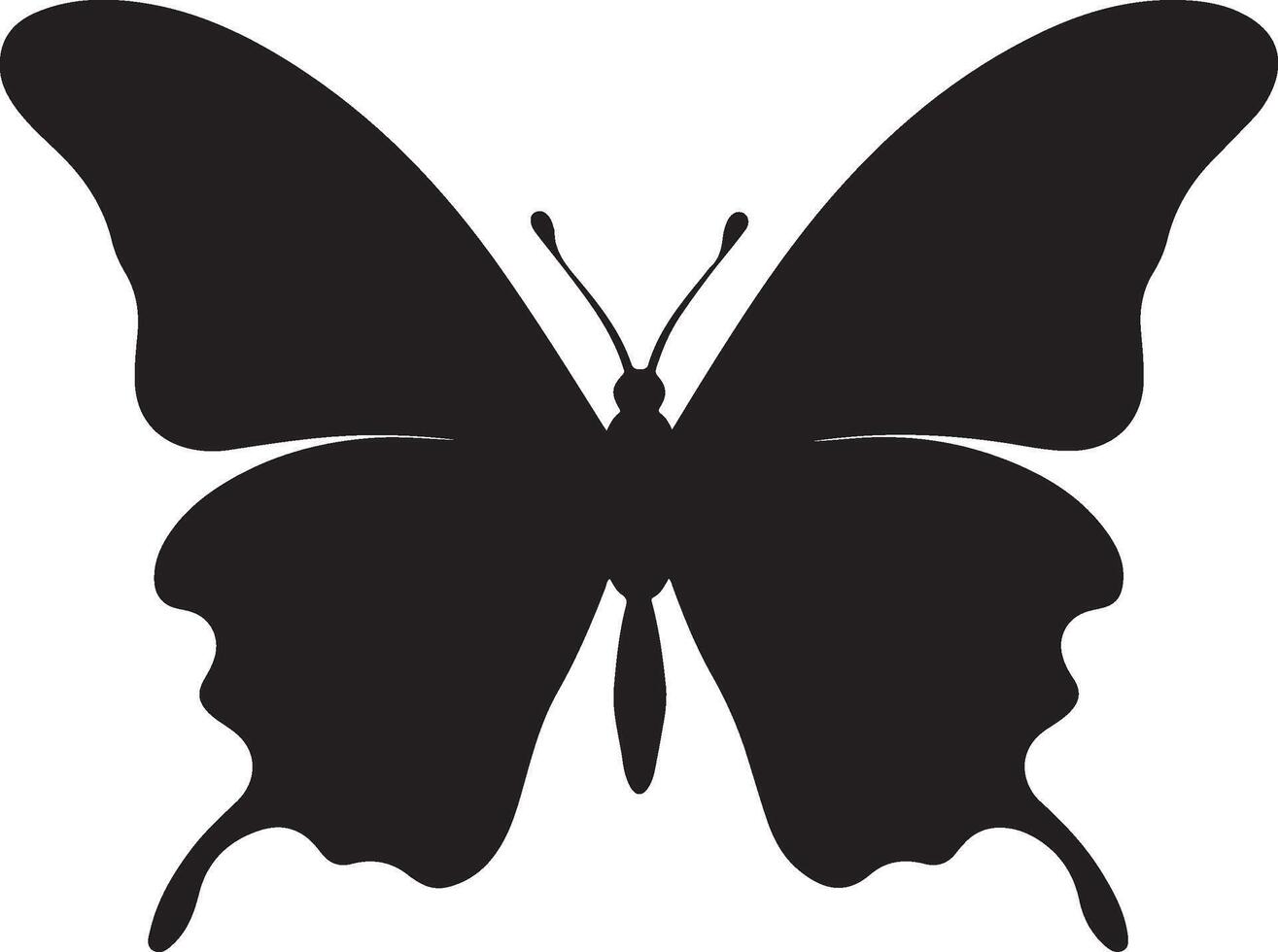 Butterfly Silhouette Vector Illustration White Background