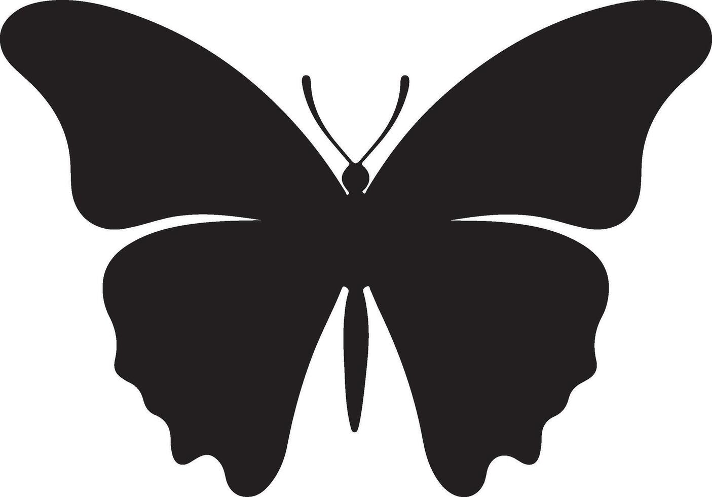 Butterfly Silhouette Vector Illustration White Background