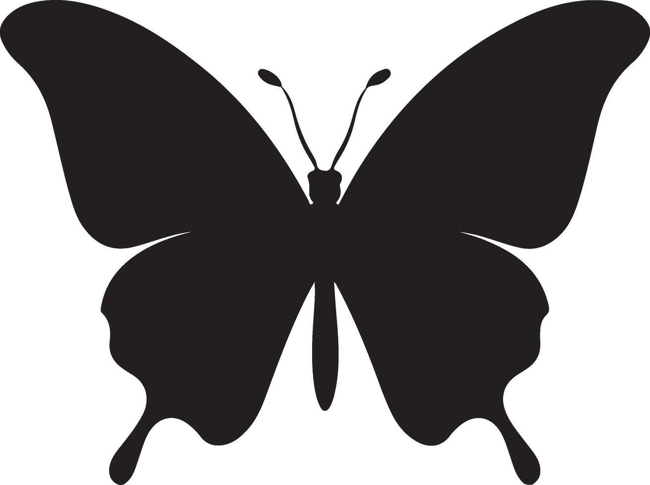 Butterfly Silhouette Vector Illustration White Background