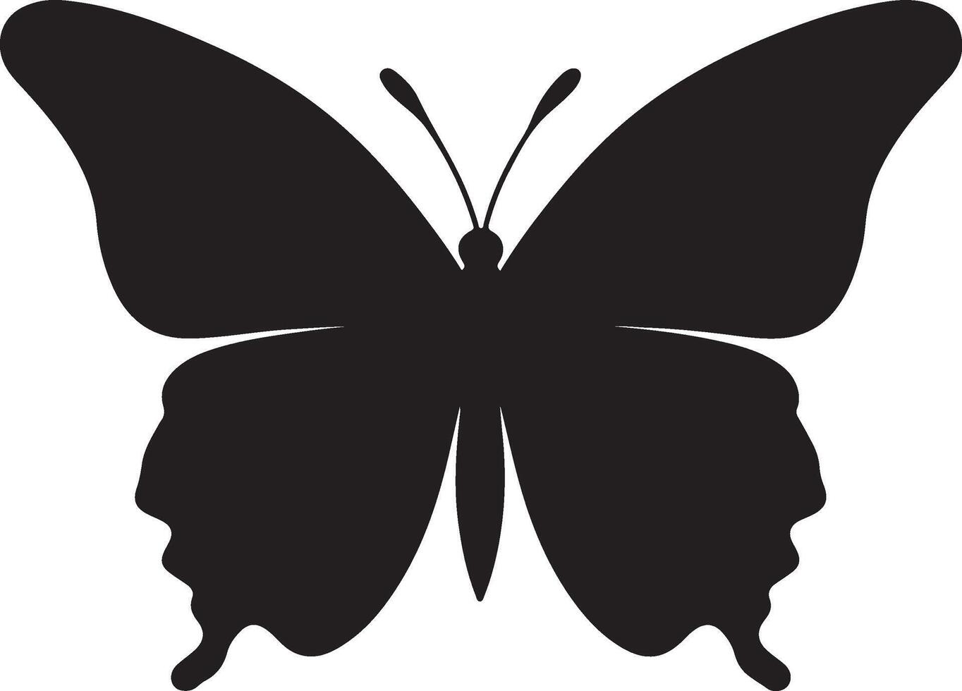 Butterfly Silhouette Vector Illustration White Background