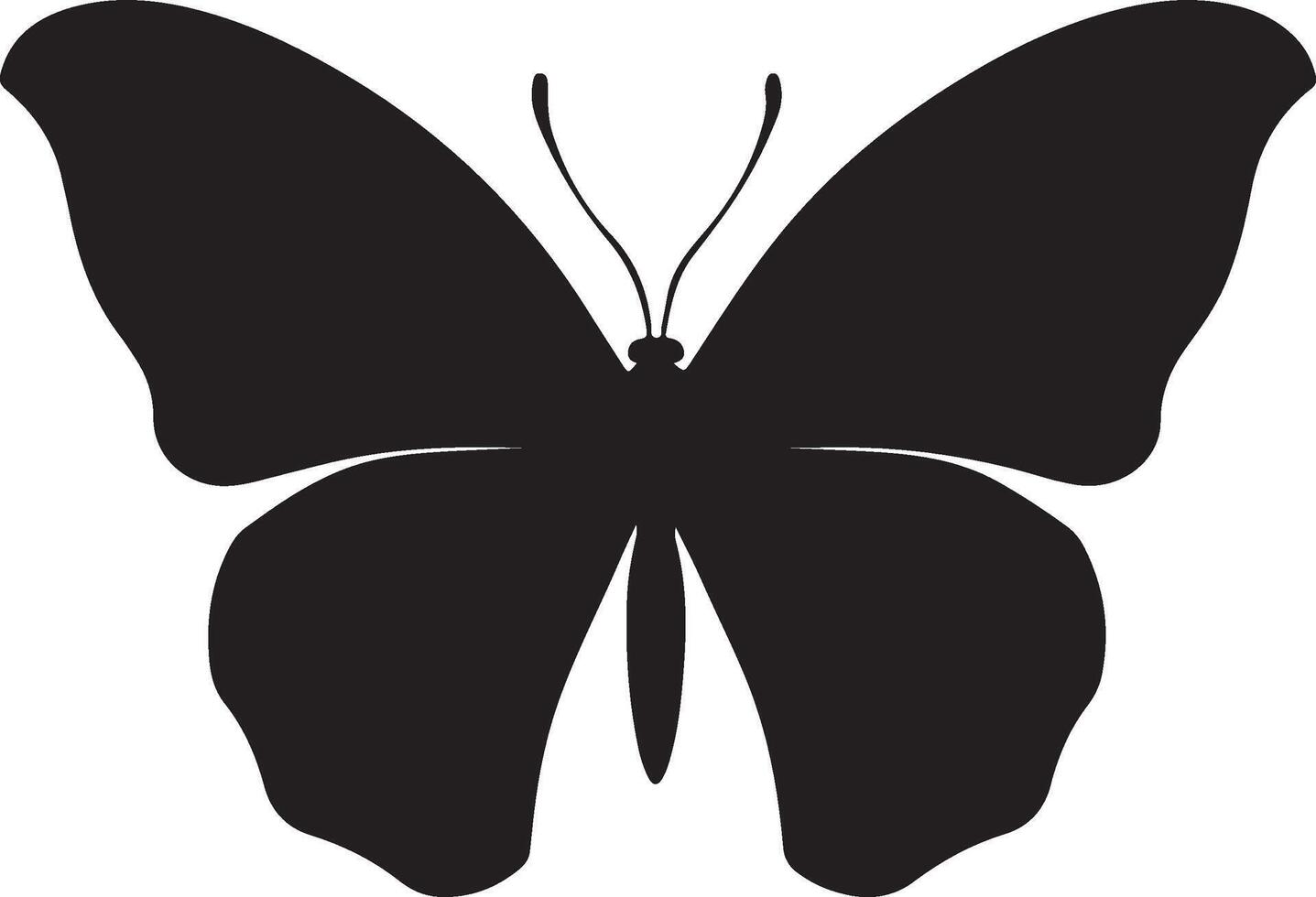 Butterfly Silhouette Vector Illustration White Background