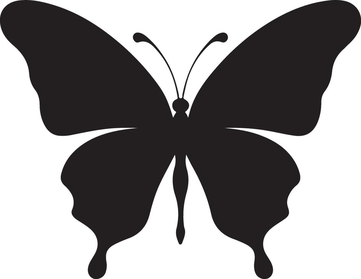 Butterfly Silhouette Vector Illustration White Background