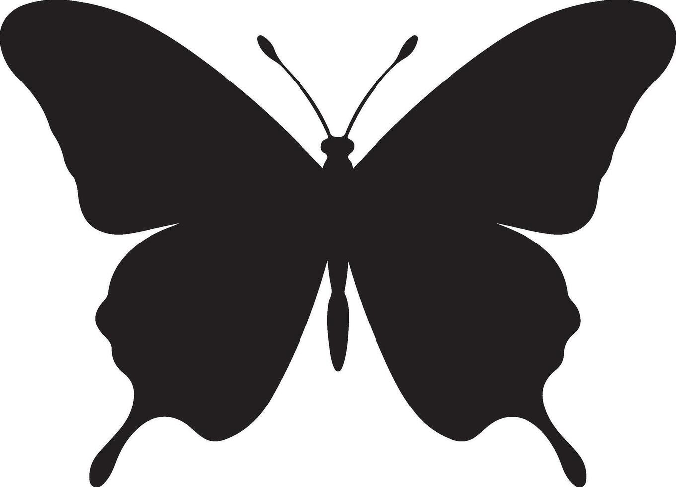 Butterfly Silhouette Vector Illustration White Background