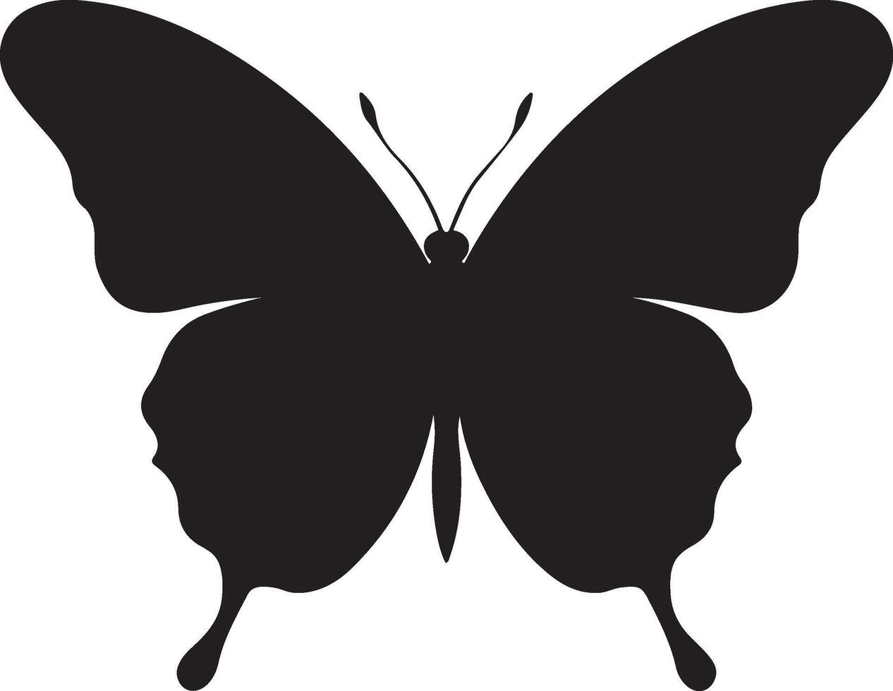 Butterfly Silhouette Vector Illustration White Background