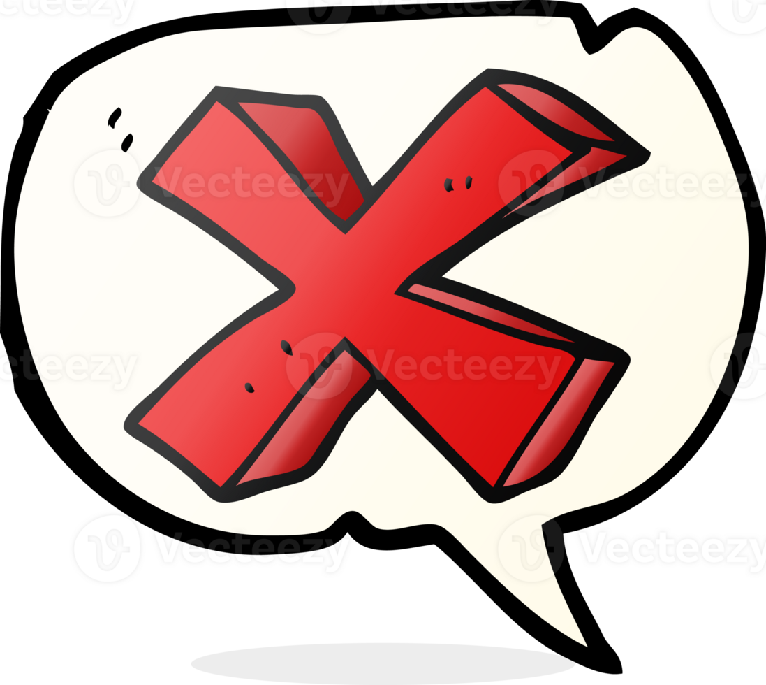 hand drawn speech bubble cartoon negative x symbol png