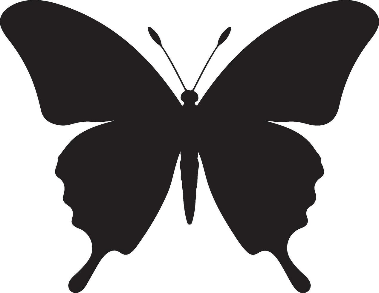 Butterfly Silhouette Vector Illustration White Background