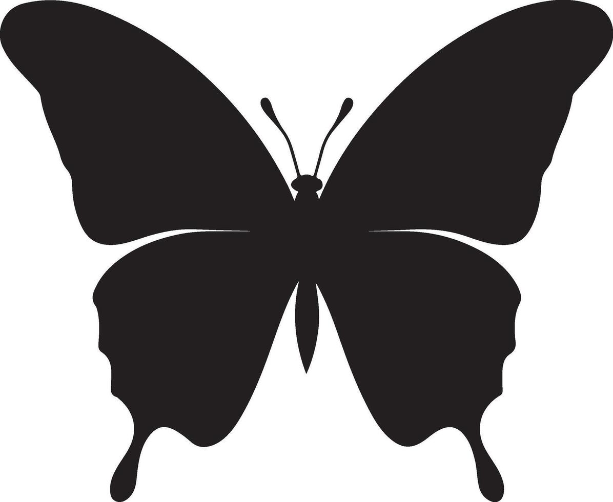 Butterfly Silhouette Vector Illustration White Background
