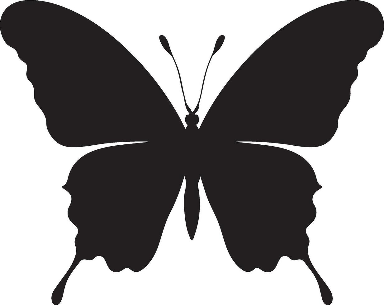 Butterfly Silhouette Vector Illustration White Background