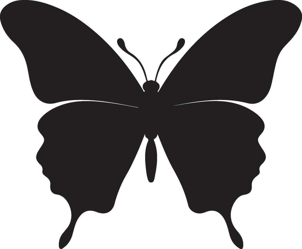 Butterfly Silhouette Vector Illustration White Background