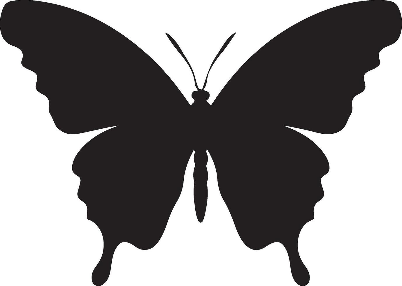 Butterfly Silhouette Vector Illustration White Background