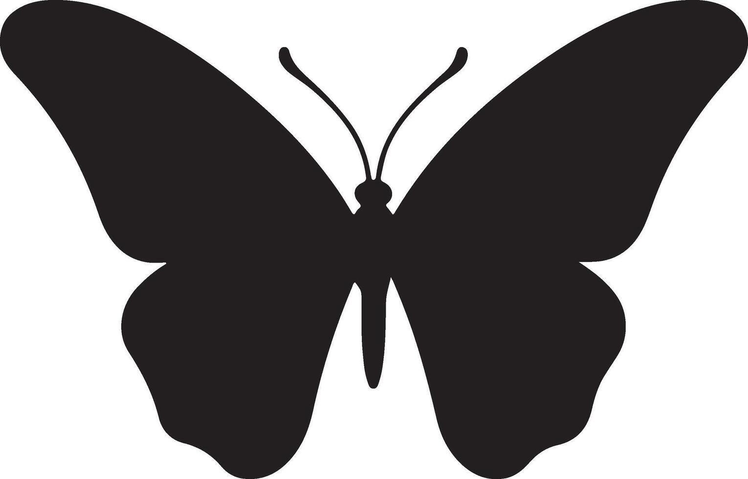 Butterfly Silhouette Vector Illustration White Background