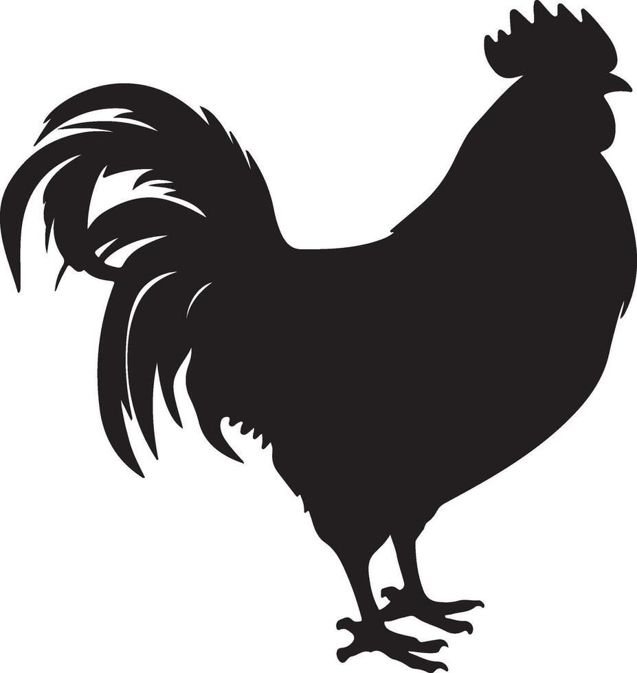 Chicken Silhouette Vector Illustration White Background