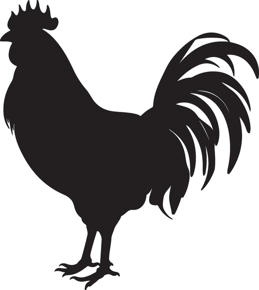 Chicken Silhouette Vector Illustration White Background