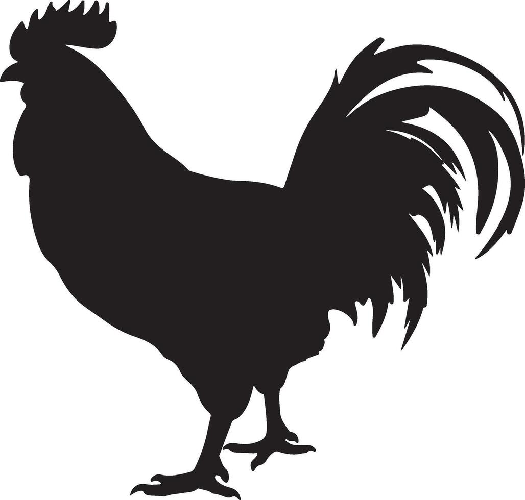 Chicken Silhouette Vector Illustration White Background