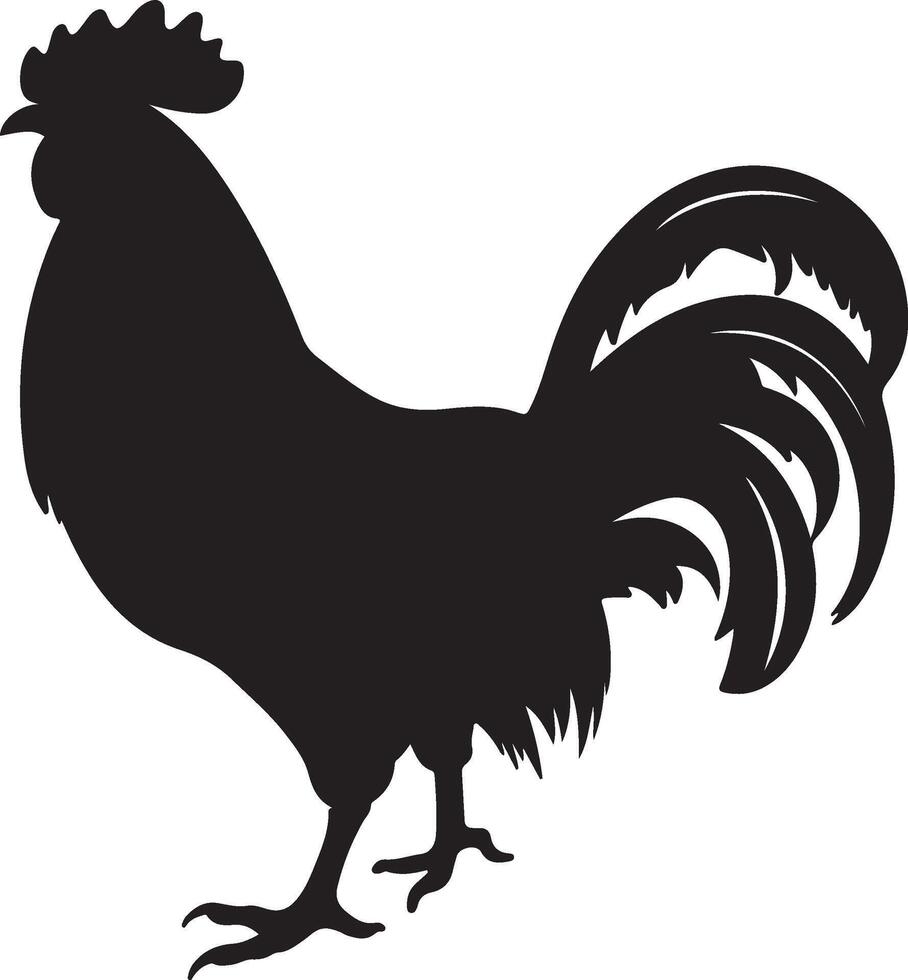 Chicken Silhouette Vector Illustration White Background