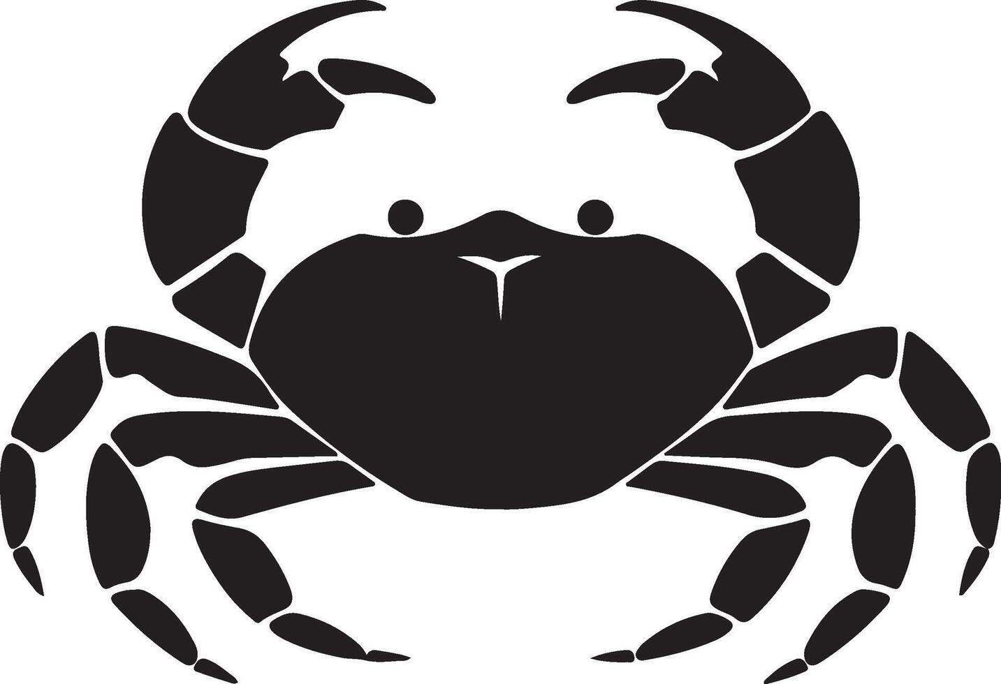 Crab Silhouette Vector Illustration White Background