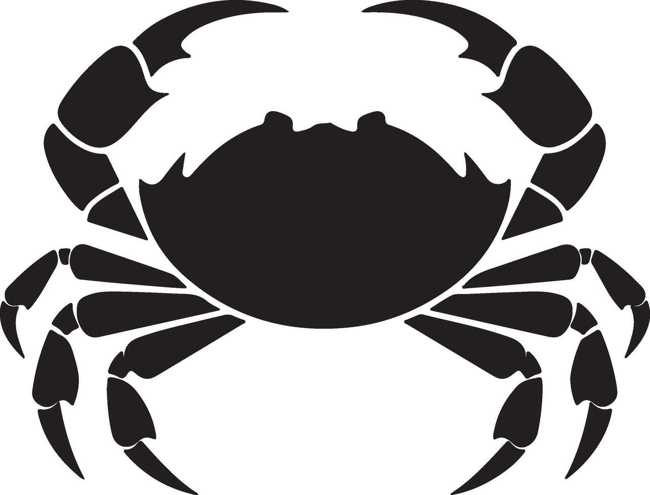 Crab Silhouette Vector Illustration White Background