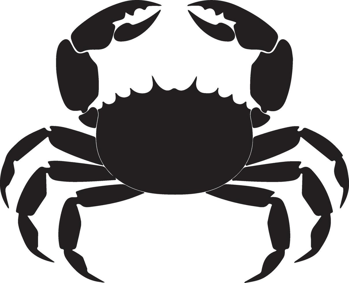 Crab Silhouette Vector Illustration White Background