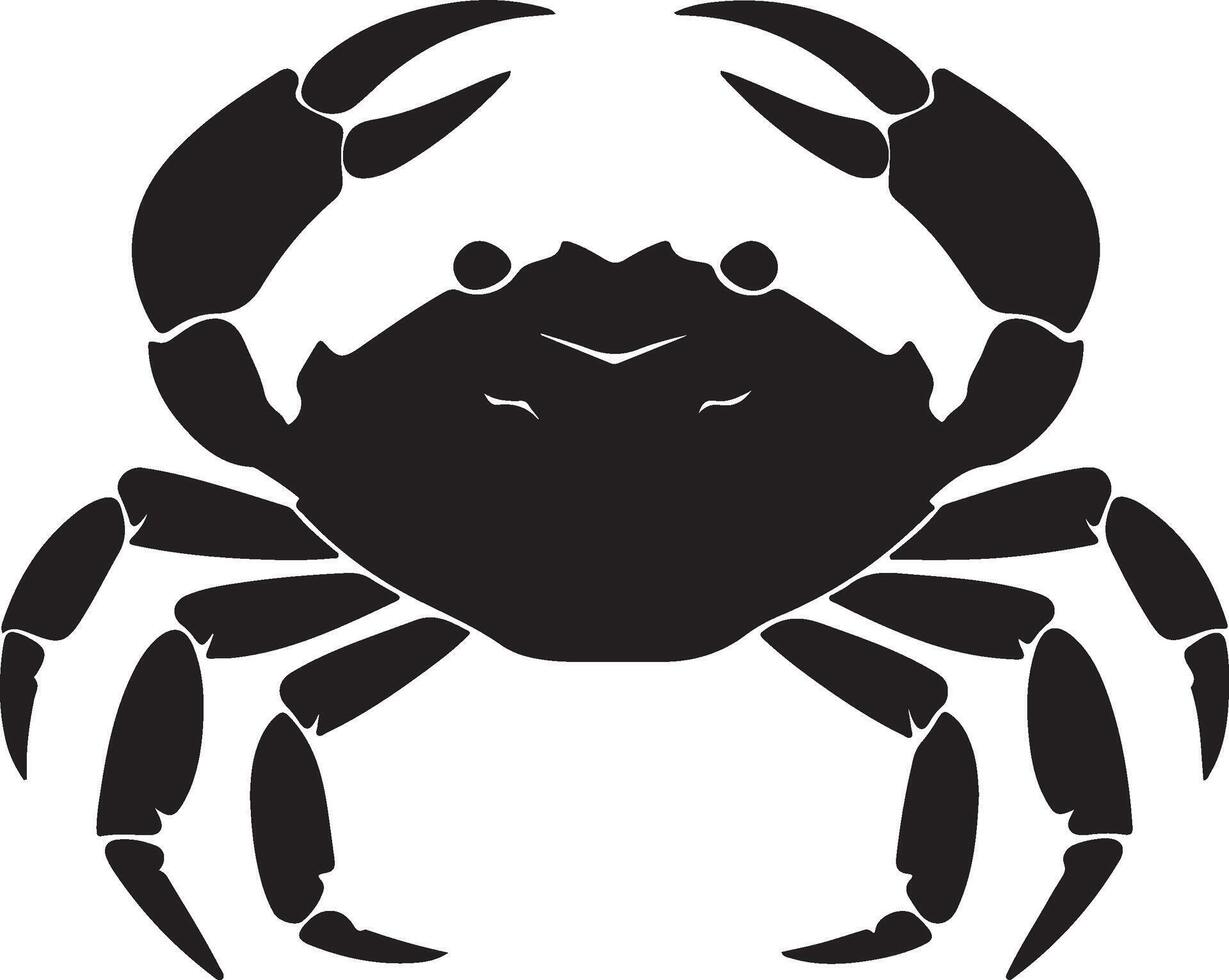 Crab Silhouette Vector Illustration White Background