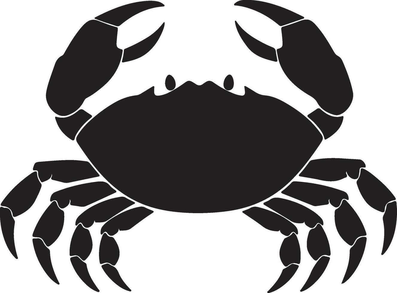 Crab Silhouette Vector Illustration White Background