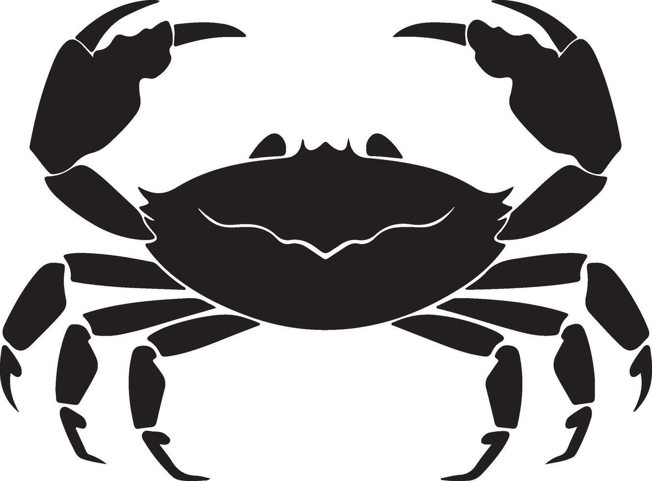 Crab Silhouette Vector Illustration White Background