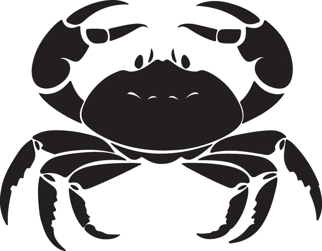 Crab Silhouette Vector Illustration White Background