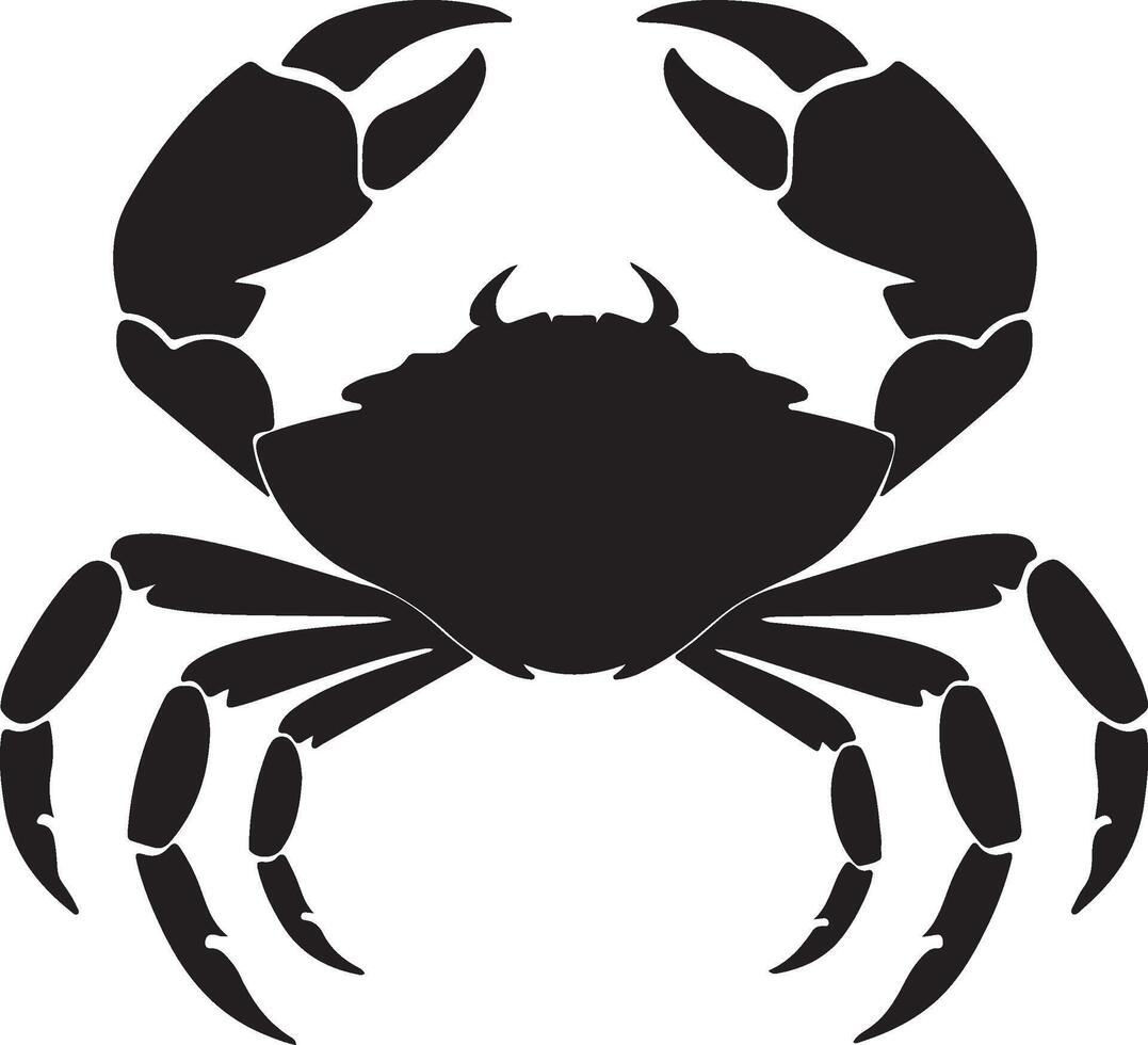Crab Silhouette Vector Illustration White Background