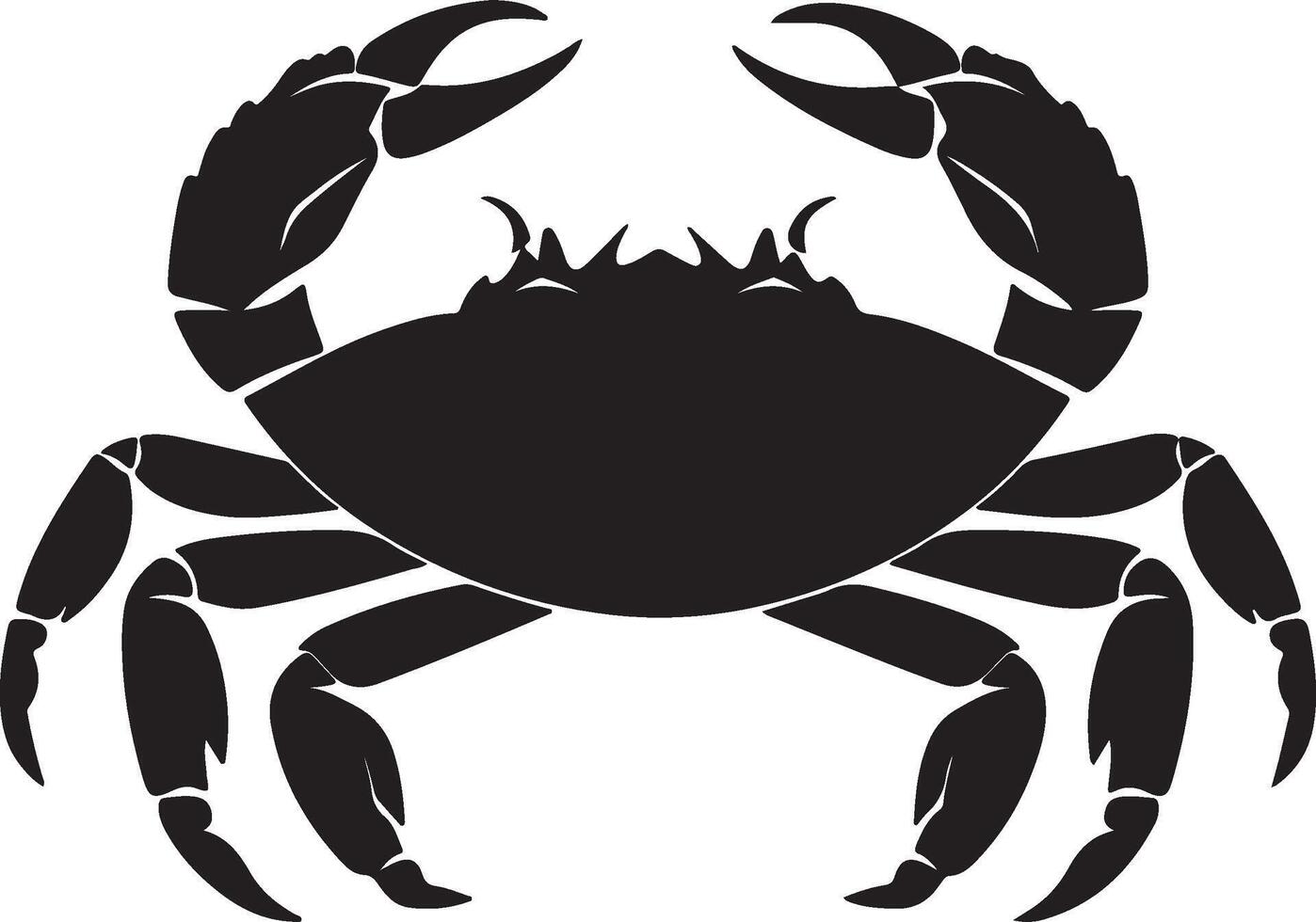 Crab Silhouette Vector Illustration White Background