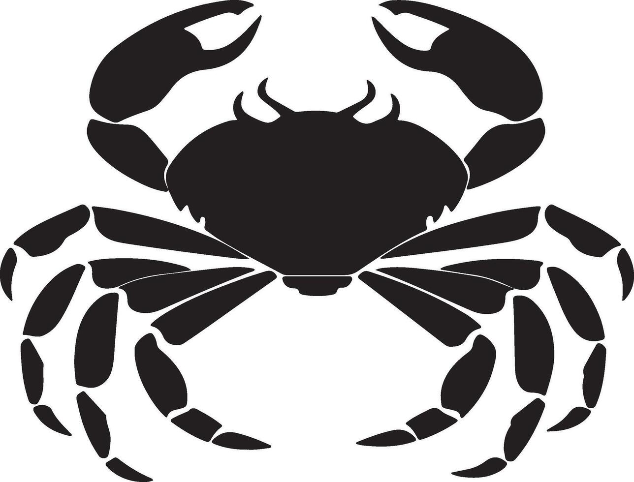 Crab Silhouette Vector Illustration White Background