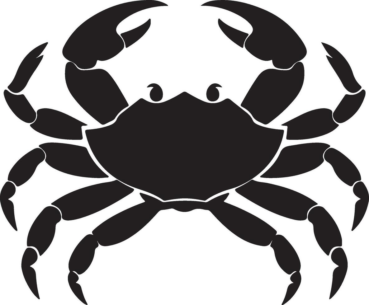 Crab Silhouette Vector Illustration White Background