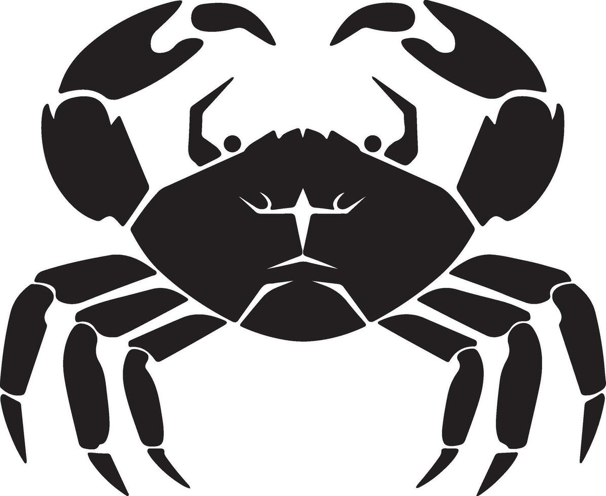 Crab Silhouette Vector Illustration White Background