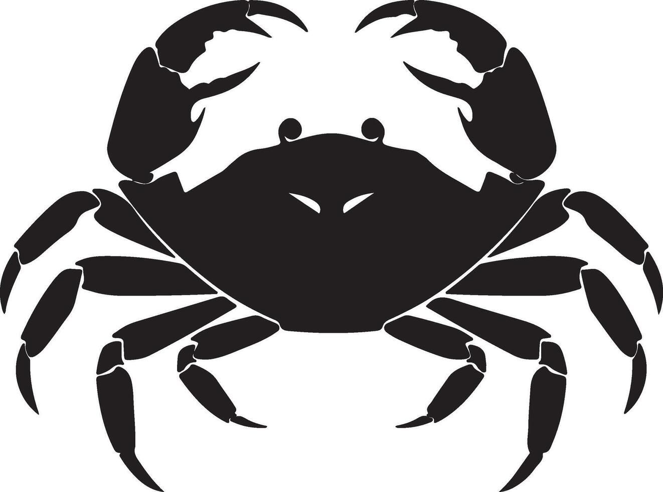 Crab Silhouette Vector Illustration White Background