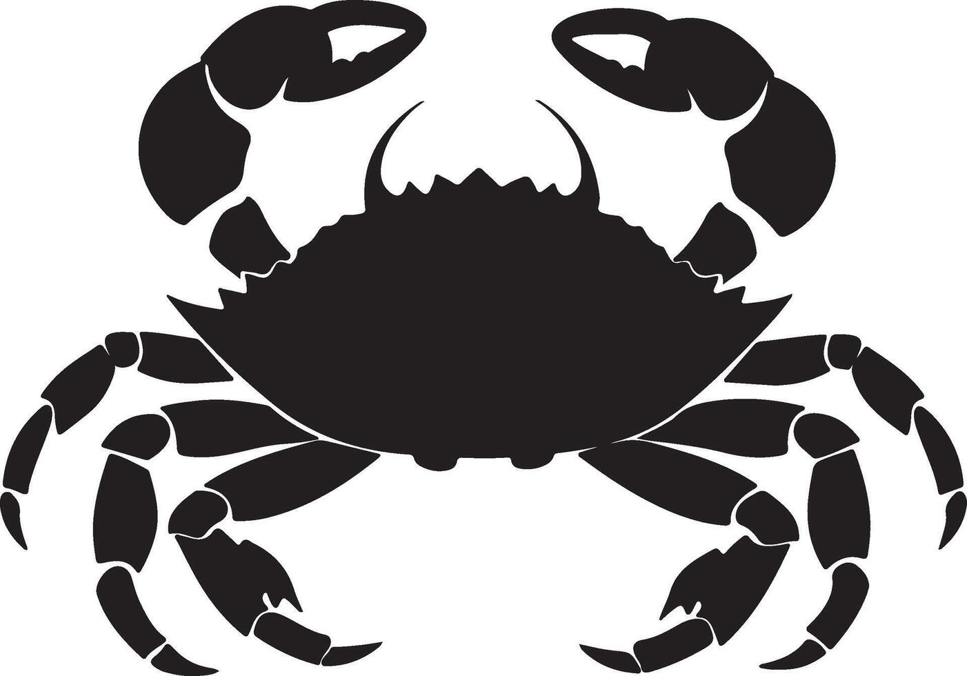 Crab Silhouette Vector Illustration White Background