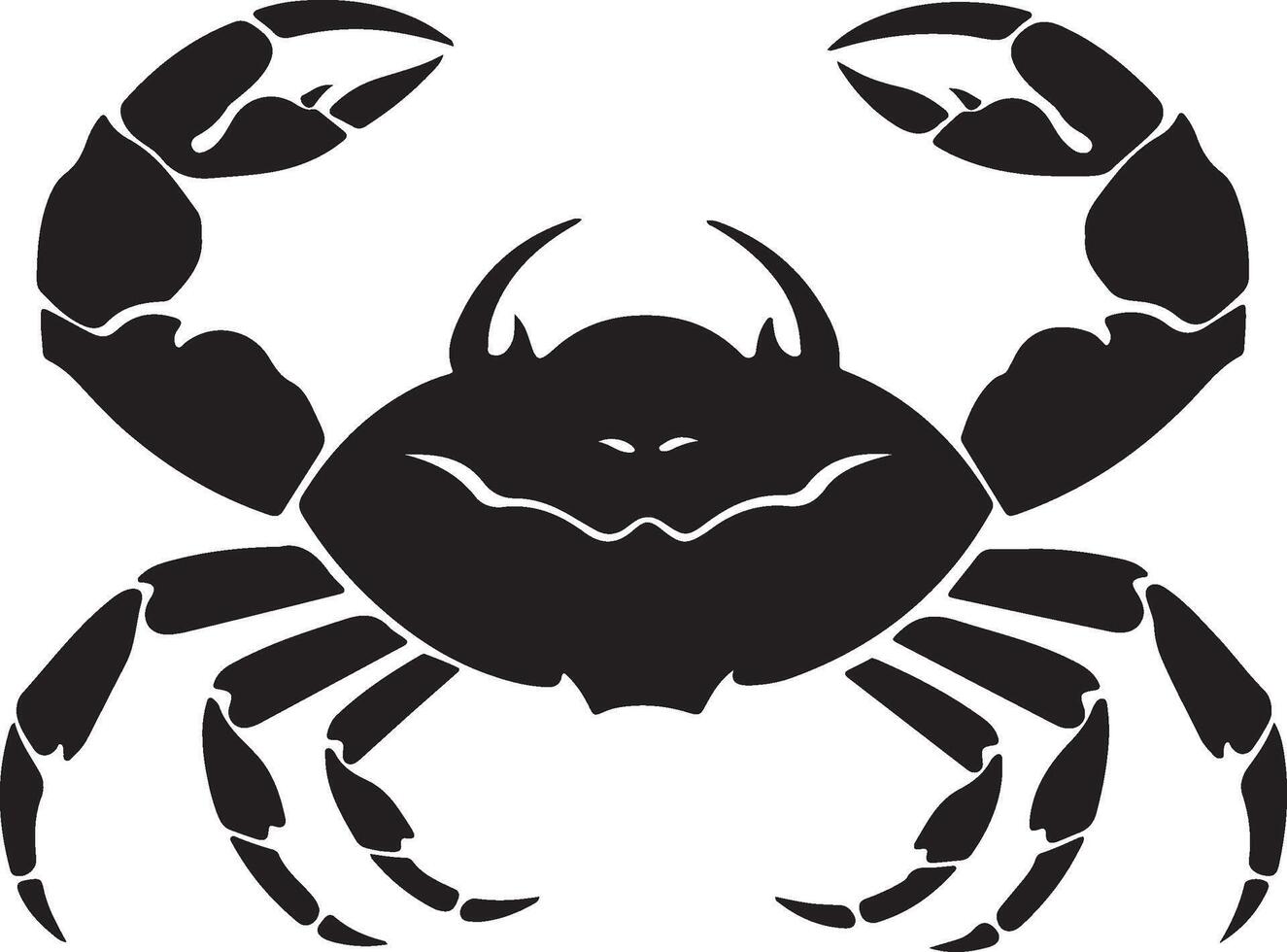 Crab Silhouette Vector Illustration White Background